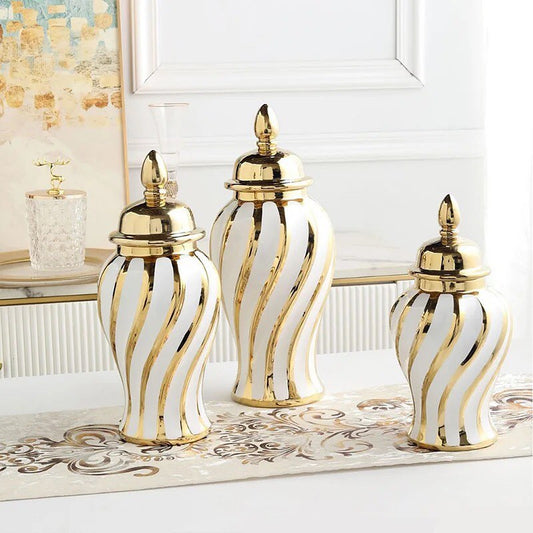 Pot à gingembre en porcelaine avec couvercle