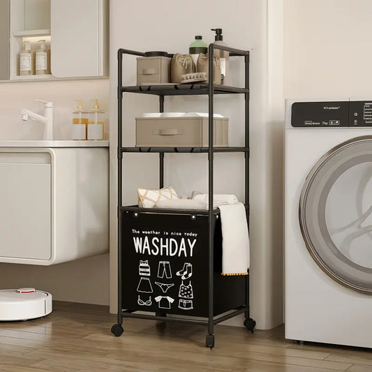 Panier à linge extensible avec cadre en métal pliable à plusieurs couches