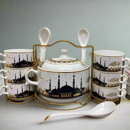 Service de Soupe en Céramique avec Motifs Islamiques 🕌