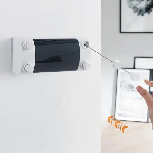 Corde à linge rétractable murale robuste en acier inoxydable
