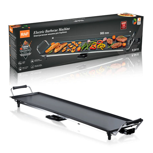 Grill Électrique 1800W, Revêtement Antiadhésif, Cuisson Sans Fumée