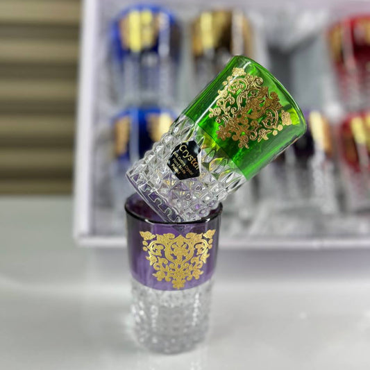 Coffret de 12 Verres à Thé Marocains Colorés