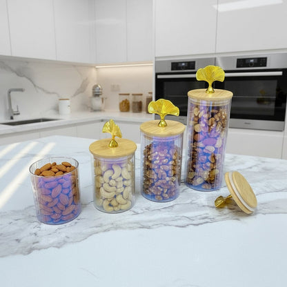 Set de bocaux décoratifs en verre