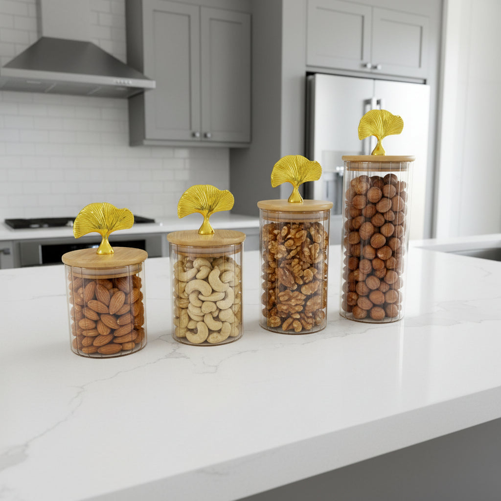 Set de bocaux décoratifs en verre