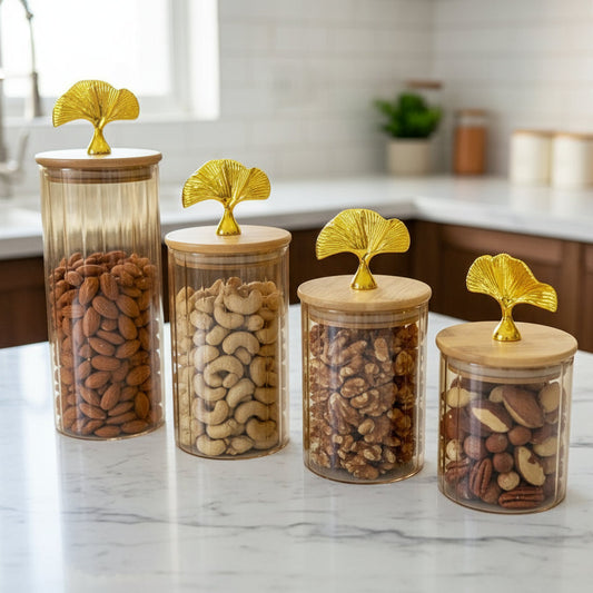 Set de bocaux décoratifs en verre