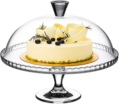 Présentoir à gâteaux en verre avec dôme