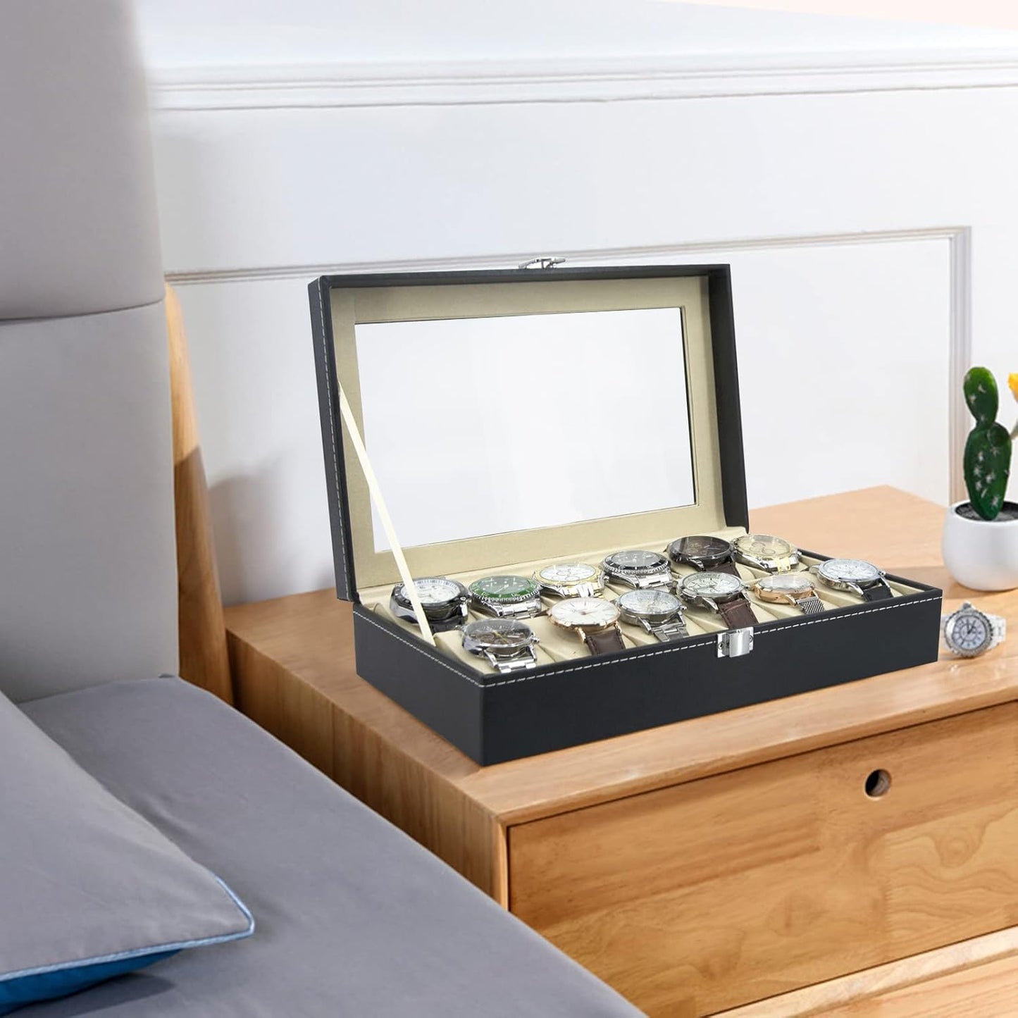 Boîte de Rangement pour Montres ,12 Emplacements