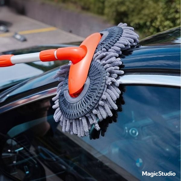 Brosse de lavage de voiture rétractable double couche