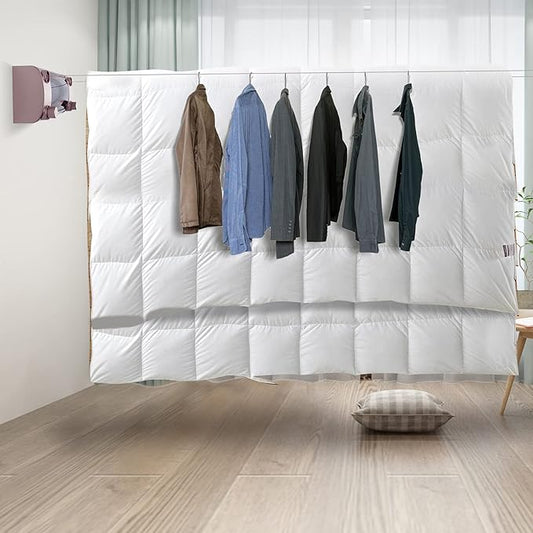 Corde à linge rétractable murale robuste en acier inoxydable