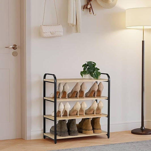 Étagère à Chaussures en Bois Rehaussée
