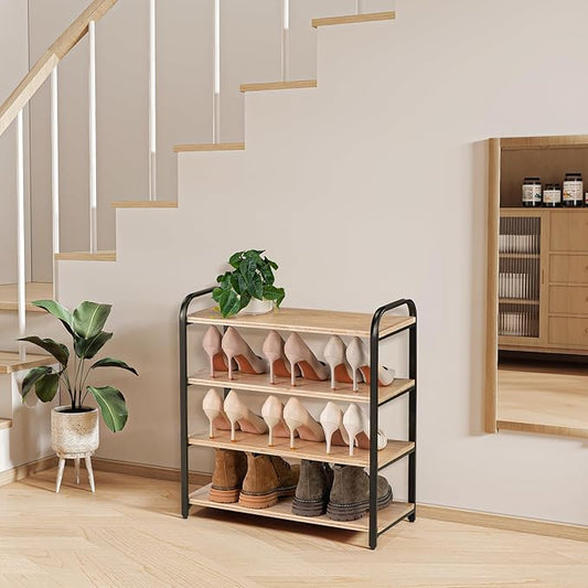 Étagère à Chaussures en Bois Rehaussée