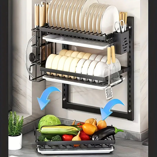 Étagère Murale de Cuisine pour Vaisselle et Ustensiles