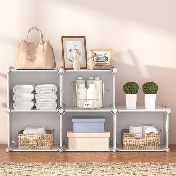 Étagère à chaussures avec dix étages et cinq portes, assemblable et démontable