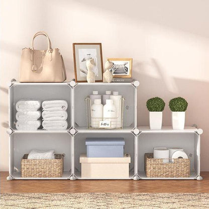Étagère à chaussures avec dix étages et cinq portes, assemblable et démontable