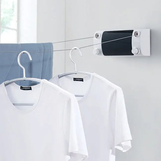 Corde à linge rétractable murale robuste en acier inoxydable