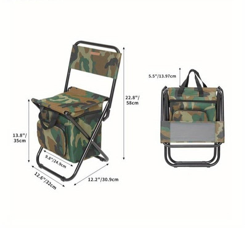 Chaise de camping pliable avec sac de rangement