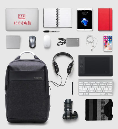 Sac à Dos de Voyage Résistant à l'Eau avec Port USB et Compartiment Laptop 16”