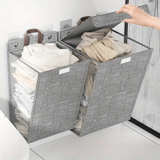 Panier à Linge Suspendu Multifonction + 2 crochets muraux