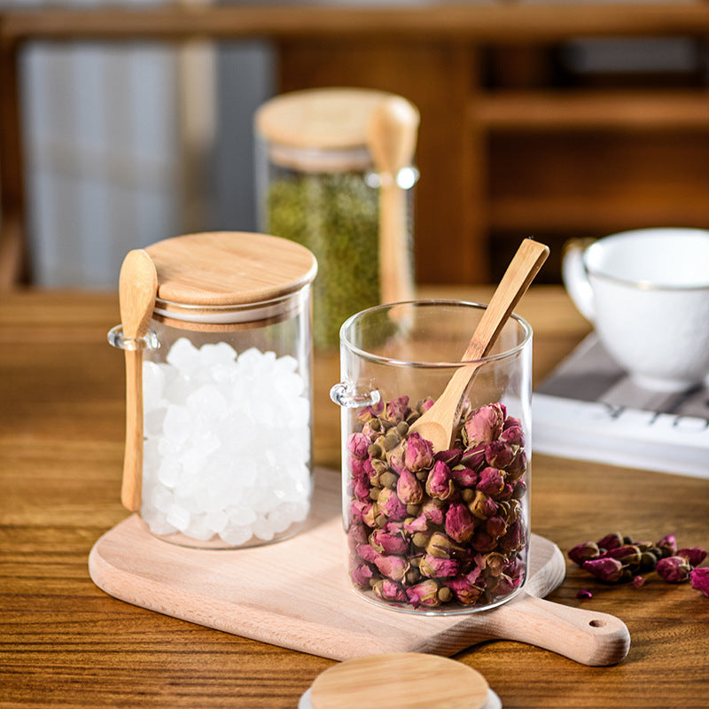 Boîte de rangement sous évier avec cuillère en bois