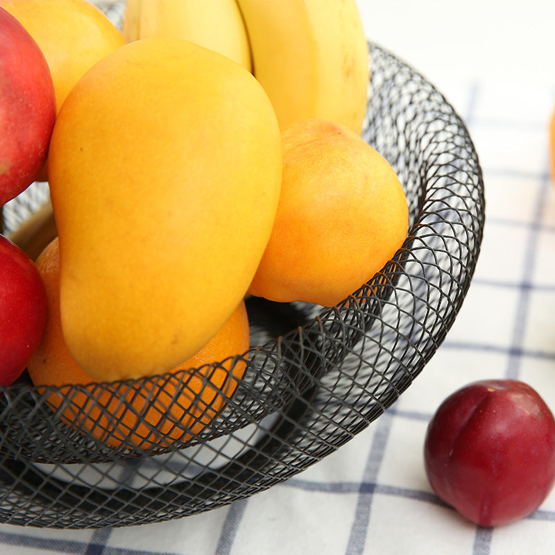 Panier de fruits en fer à deux étages, Style créatif.