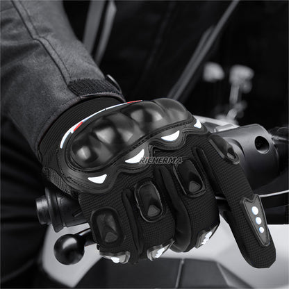 Gants de moto avec empreinte digitale de téléphone