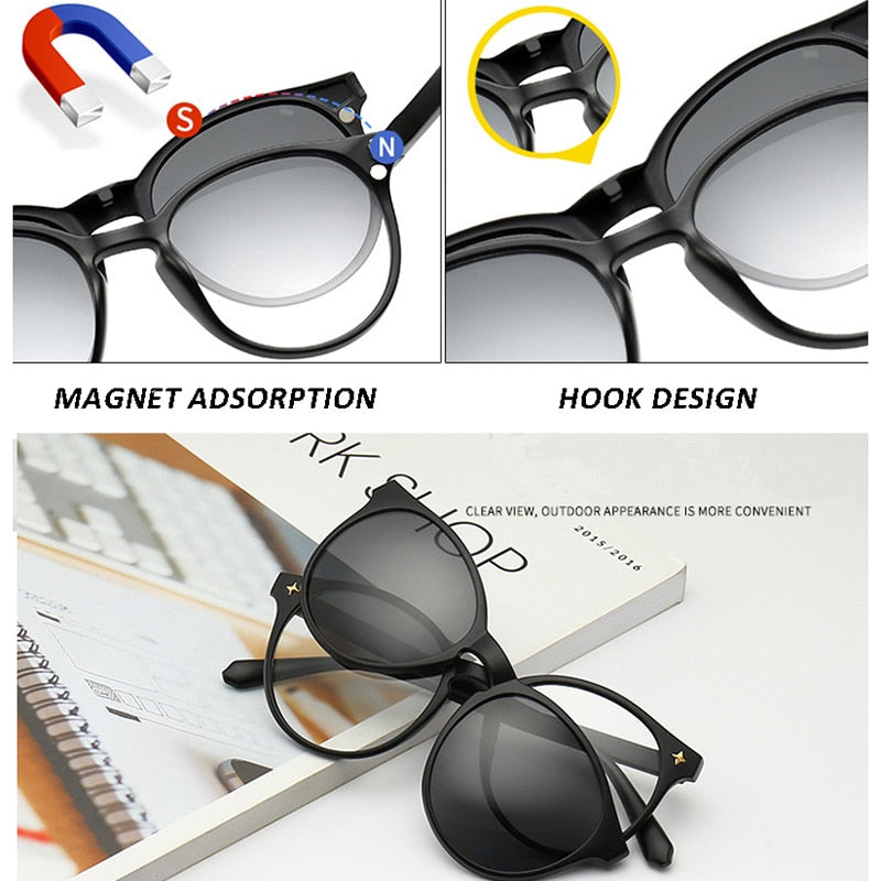 Lunettes 5-en-1 Magic Vision Aimant à changement rapide solaire