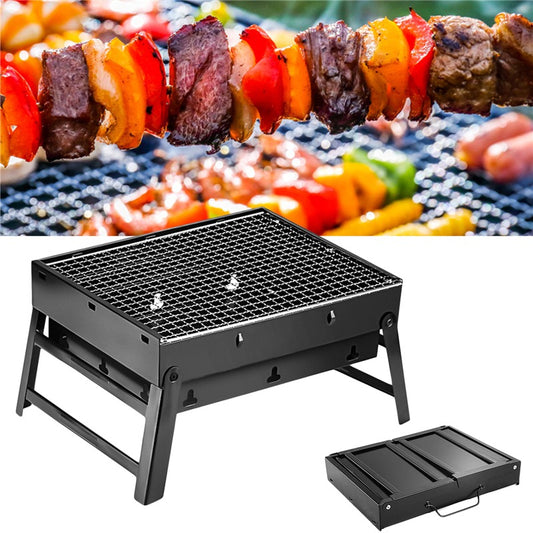Support de barbecue extérieur portable, acier inoxydable pliant.