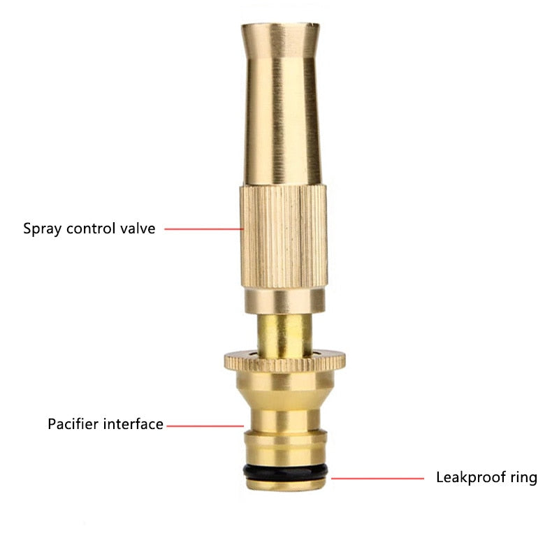 Bec de pulvérisation à haute pression d'or, tuyau d'arrosage direct réglable