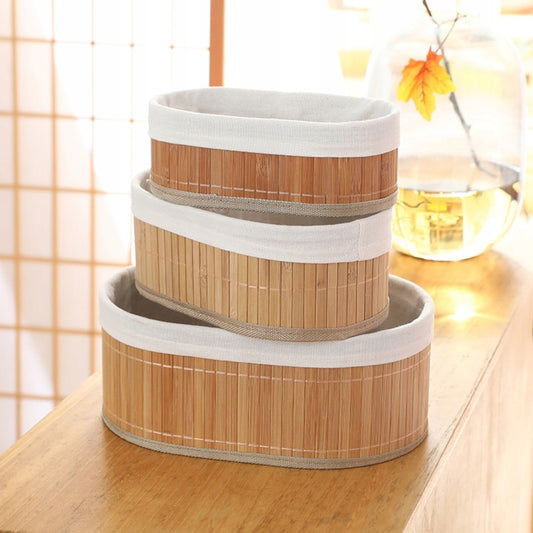Lot de 3 paniers de Rangement en Bambou