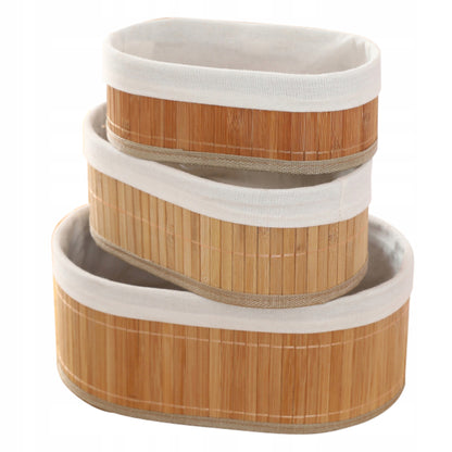 Lot de 3 paniers de Rangement en Bambou