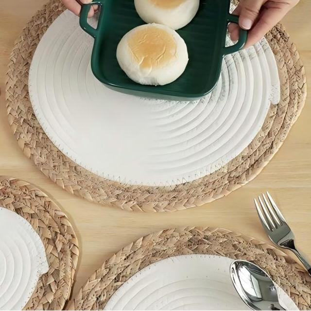 Napperons ronds tressés de 6 pièces