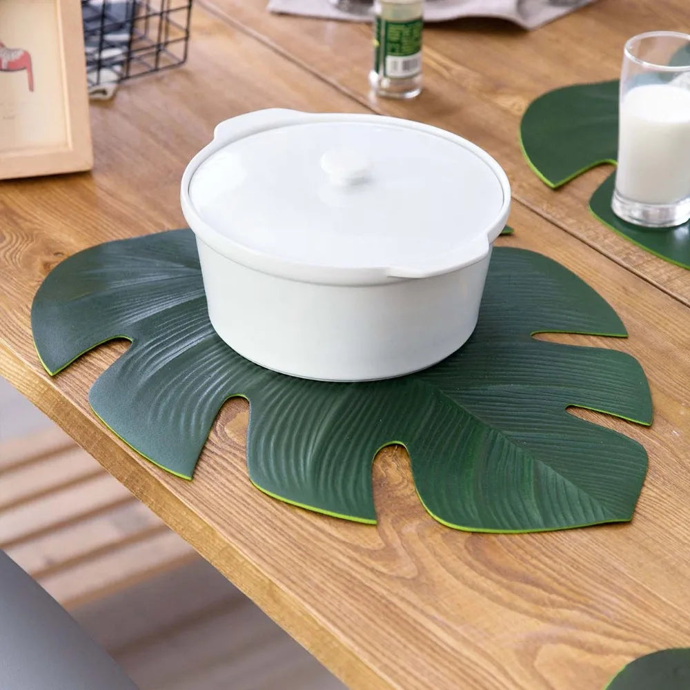 Élégance Naturelle : Les Sets de Table Eva Leaf Placemat  ( 4 pièces )