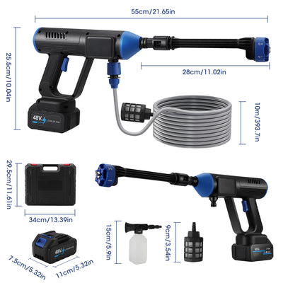 RPistolet nettoyeur haute pression portable sans fil, buse 6 en 1.