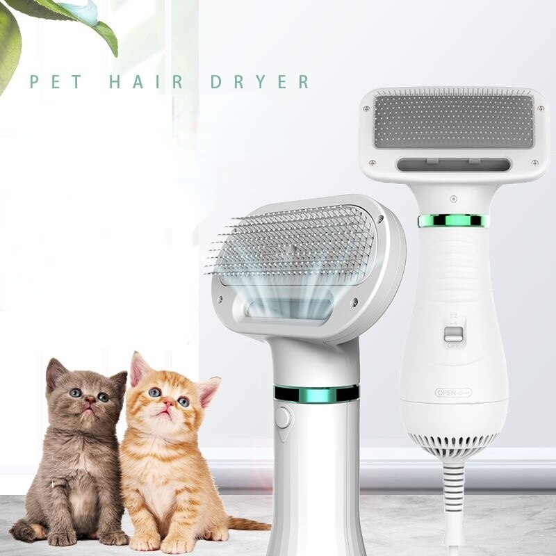 Brosse antibruit et sèche-cheveux 2 en 1 pour chats et chiens