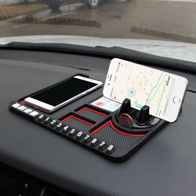 Tapis + Support Téléphone Antidérapant Pour Tableau De Bord De Voiture