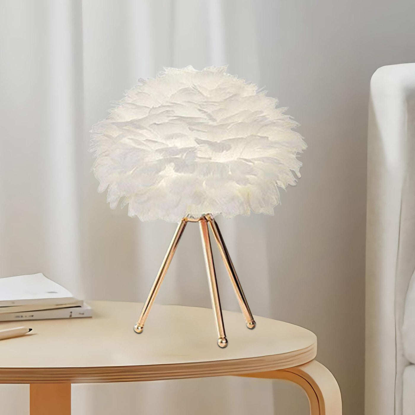 Modern Led Feather Table Lamp