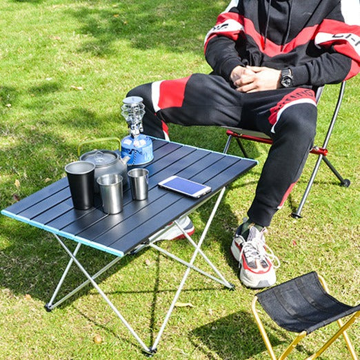 Table de camping pliante en alliage d'aluminium