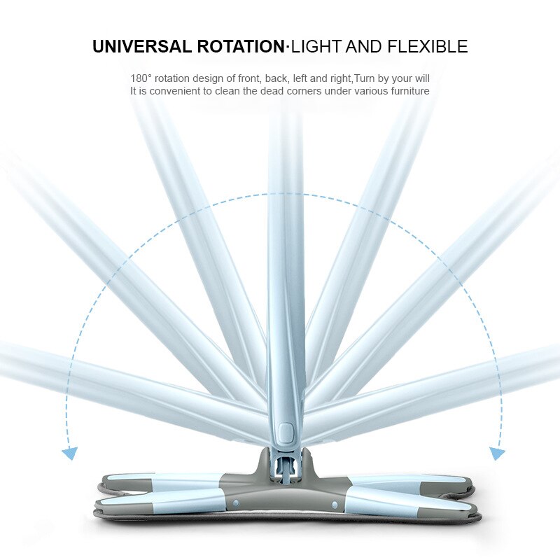 Vadrouille en microfibre de type X avec grattoir, tête rotative lavable à 360 ° pour le nettoyage des sols humides et secs