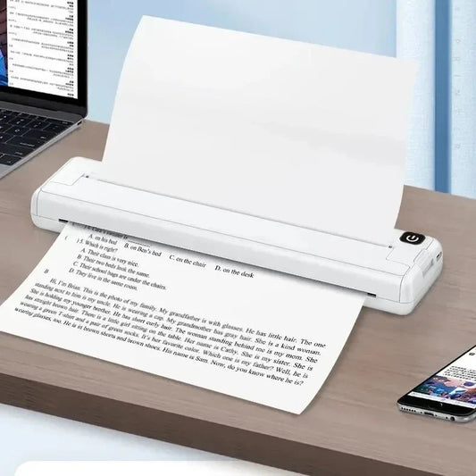 Imprimante A4 Portable , Mini Imprimante Thermique Bluetooth pour Voyage et Usage Domestique