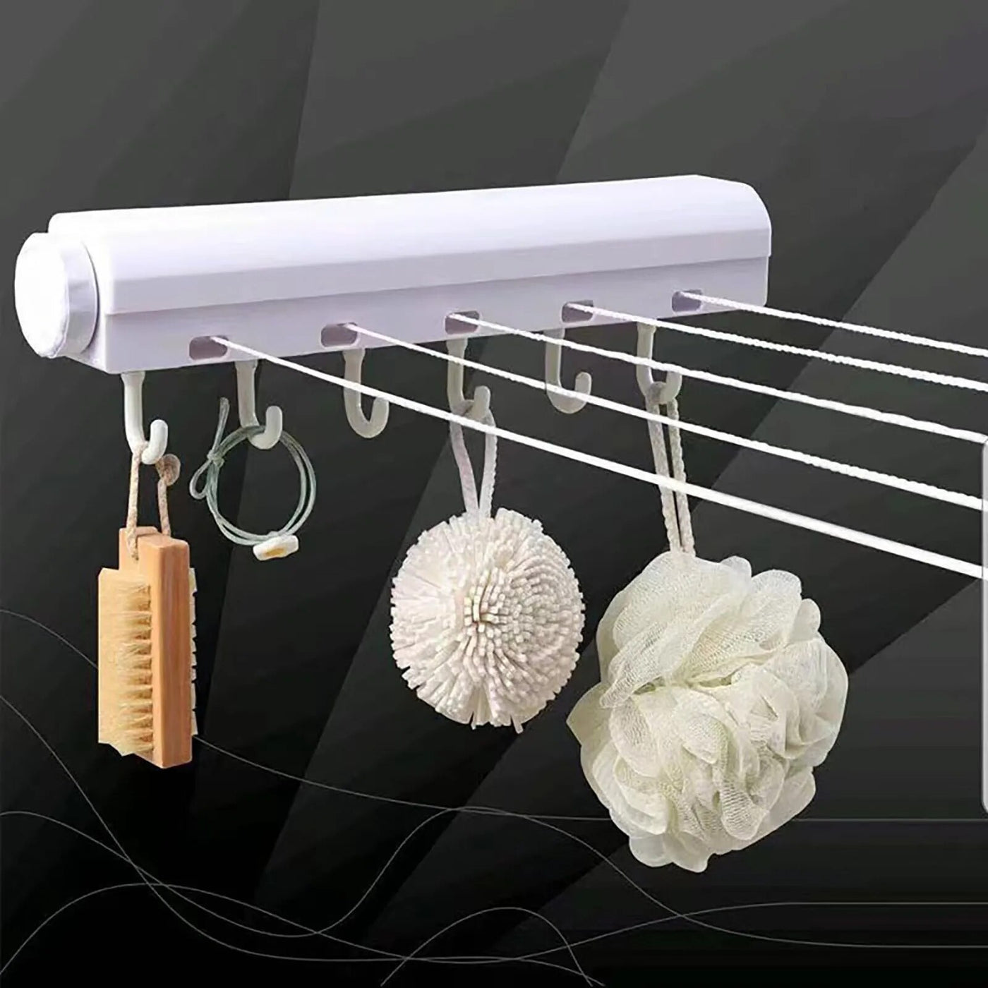 Ligne de linge rétractable portable pour sécher vos vêtements à l'intérieur et à l'extérieur