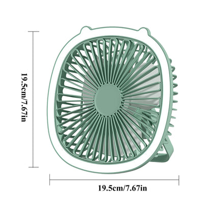 Ventilateur de bureau USB avec lumière LED 2 en 1