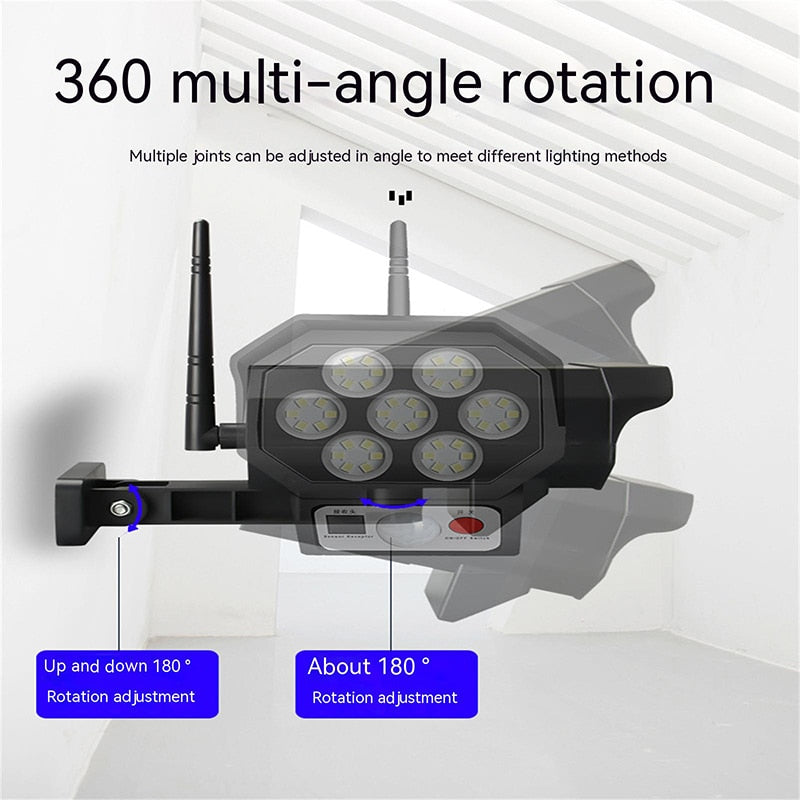 lampe solaire capteur de mouvement extérieur avec telecommande caméra factice