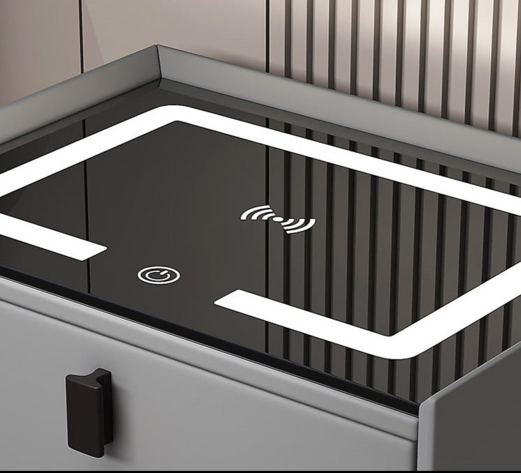 Table de chevet intelligente en bois massif