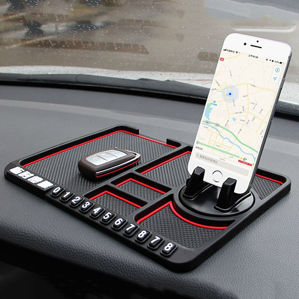 Tapis + Support Téléphone Antidérapant Pour Tableau De Bord De Voiture