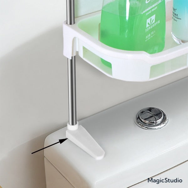 Étagère de Salle de Bain Blanche avec Base Adhésive