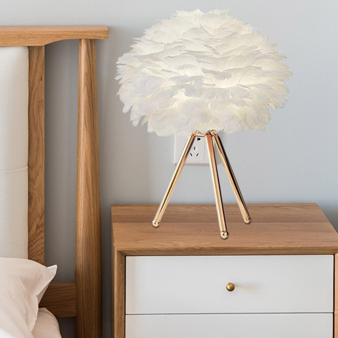 Modern Led Feather Table Lamp