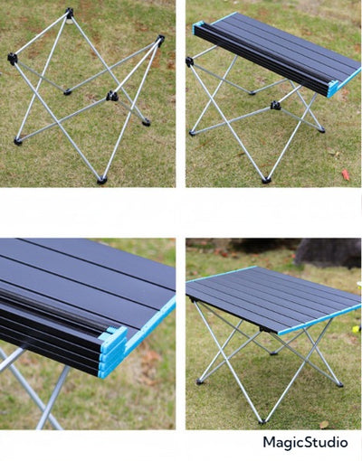 Table de camping pliante en alliage d'aluminium