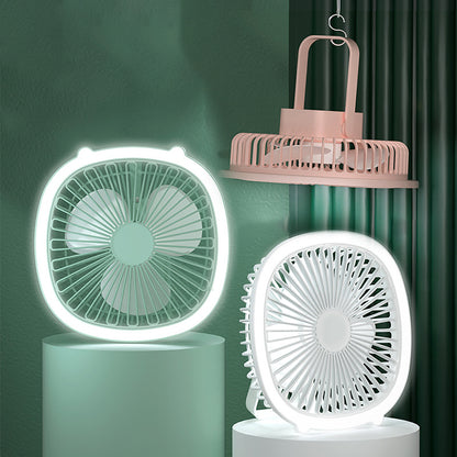 Ventilateur de bureau USB avec lumière LED 2 en 1