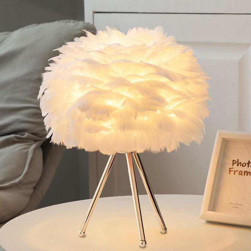 Modern Led Feather Table Lamp