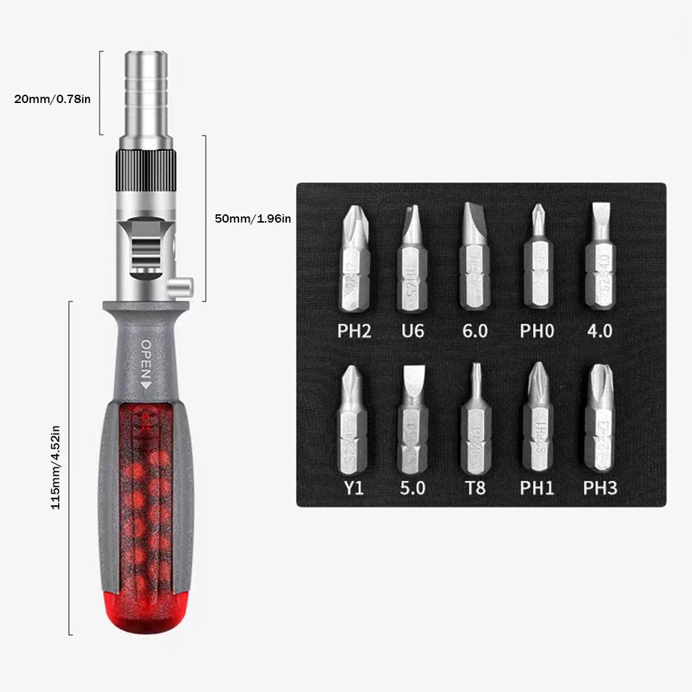 Tournevis à cliquet pliable (11 en 1)